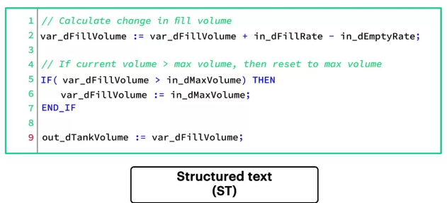 نمونه کد زبان برنامه نویسی ST