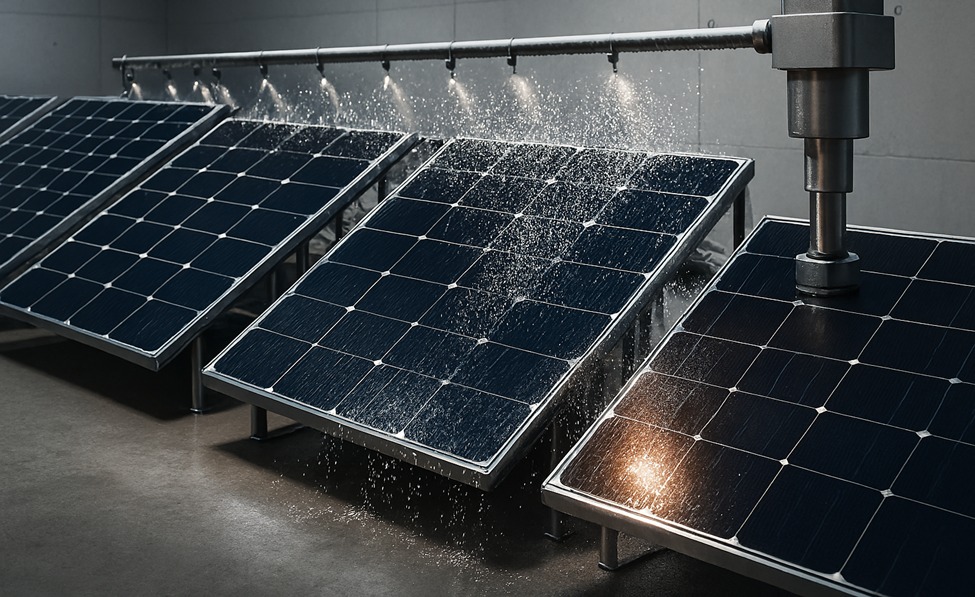 solar panels in test